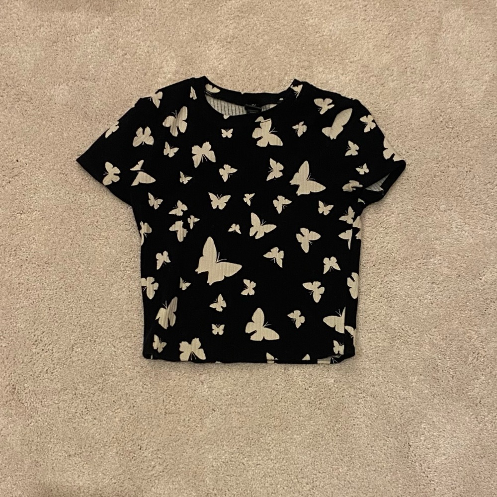 Wild Fable | Small | Butterfly Pattern | Cropped Top